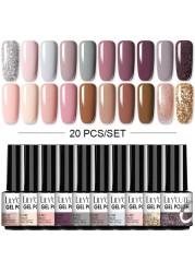 LILYCUTE 20/10/8pcs Set UV Gel Nail Polish Set 7ml Multicolor Semi-Permanent Long Lasting Led Gel Varnish Soak Off Nail Gel