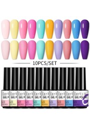 LILYCUTE 20/10/8pcs Set UV Gel Nail Polish Set 7ml Multicolor Semi-Permanent Long Lasting Led Gel Varnish Soak Off Nail Gel