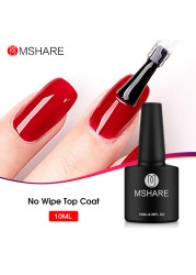 Mshare Easy UV Peel Off Base Coat Gel Long Wear Manicure Nail Polish Nail Art No Wipe Top Coat Lacquer Enamel Semi Permanent