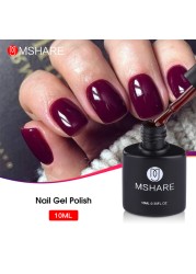 Mshare Easy UV Peel Off Base Coat Gel Long Wear Manicure Nail Polish Nail Art No Wipe Top Coat Lacquer Enamel Semi Permanent