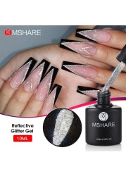 Mshare Easy UV Peel Off Base Coat Gel Long Wear Manicure Nail Polish Nail Art No Wipe Top Coat Lacquer Enamel Semi Permanent