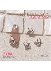 3pcs New Zircon Jewelry Bow-knot Pearl Accessories Net Red Roll Packaging Flowers Color Preservation Nail Decoration Diamond