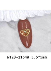 3pcs popular manicure jewelry 3d super flash heart shaped micro inlaid zircon shell starfish chain rivets