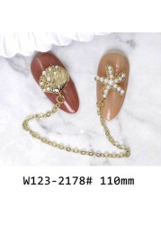 3pcs popular manicure jewelry 3d super flash heart shaped micro inlaid zircon shell starfish chain rivets