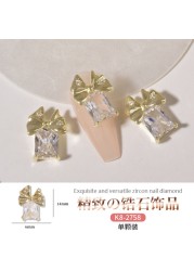 3pcs nail art zircon micro inlaid luxury diamond buttons big bow rabbit pendant nail diamond decorative