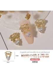 3pcs nail art zircon micro inlaid luxury diamond buttons big bow rabbit pendant nail diamond decorative