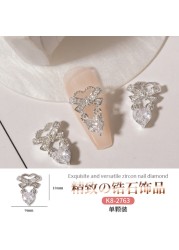 3pcs nail art zircon micro inlaid luxury diamond buttons big bow rabbit pendant nail diamond decorative