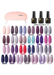 MTSSII 120pcs Gel Polish Set Semi Permanent UV LED Gel Varnish Soak Off Nail Art Glitter Colorful Gel Manicure DIY Big Set