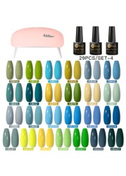 MTSSII 120pcs Gel Polish Set Semi Permanent UV LED Gel Varnish Soak Off Nail Art Glitter Colorful Gel Manicure DIY Big Set