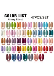 MTSSII 120pcs Gel Polish Set Semi Permanent UV LED Gel Varnish Soak Off Nail Art Glitter Colorful Gel Manicure DIY Big Set