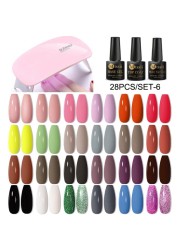 MTSSII 120pcs Gel Polish Set Semi Permanent UV LED Gel Varnish Soak Off Nail Art Glitter Colorful Gel Manicure DIY Big Set