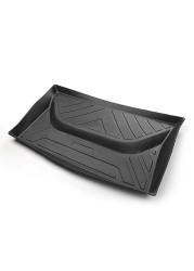 For Tesla Model Y 2022 2021 2020 Floor Mats Plain TPE Full Set Trunk Franc Mat Cargo Tray Liners Lower Cabin Car Boot Mats