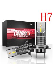 TXVSO8 H7 Led Lights For Small Car 6000K Headlight 55W/Bulb Universal Super Bright COB Bulbs For Cars Luces Led Para Auto