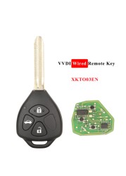 jingyuqin Wired Universal Remote Key XKTO02EN XKTO03EN XKTO04EN XKTO05EN For Toyota Flat Style 2/3/4 BTN For VVDI2 VVDI Key Tool