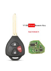 jingyuqin Wired Universal Remote Key XKTO02EN XKTO03EN XKTO04EN XKTO05EN For Toyota Flat Style 2/3/4 BTN For VVDI2 VVDI Key Tool