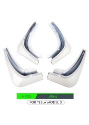 Mudguards For Tesla Model 3 2021 2022 Accessories Rear Wheel Fenders Mudguards Carbon Fiber ABS No Drilling Needed