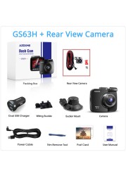 Azdom 4K Car DVR GPS WIFI (Free 64G TF) Dash Cam Car Recorders 1080P Rear Camera Emergency Record Night Vision Parking Monitor