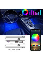 NLpearl RGB Galaxy LED Car Ambient Interior Light Usb Cigarette With App Remote Control Auto Foot Atmosphere Decorative Lamp