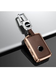 Alloy Leather Car Key Case Cover Shell Fob Volvo XC40 XC60 S90 XC90 V90 T5 T6 T8 Car Accessories