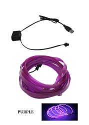 Auto Atmosphere Lamp Car Interior LED Strip Light Decoration Garland Wire Rope Tubular Line Flexible Neon Light USB Drive