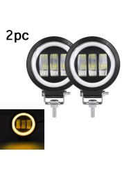 2pcs LED Work Light 12V 30W Fog Lights Waterproof 4x4 Offraod SUV Motorcycle Auto Car Auxiliary Headlight Led Round Car Lights