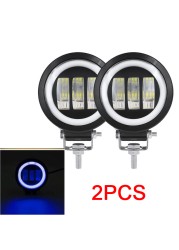 2pcs LED Work Light 12V 30W Fog Lights Waterproof 4x4 Offraod SUV Motorcycle Auto Car Auxiliary Headlight Led Round Car Lights