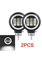 2pcs LED Work Light 12V 30W Fog Lights Waterproof 4x4 Offraod SUV Motorcycle Auto Car Auxiliary Headlight Led Round Car Lights