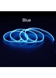 Car Interior EL Wire Ambient LED Flex RGB Strip Auto Flexible Atmosphere Nino Soft Tube USB Lamp Light Strip Rope Sticker Lamp