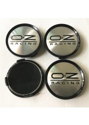 4pcs 74mm oz racing car wheel center cap wheel covers emblem badge hub car styling