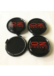 4pcs 74mm oz racing car wheel center cap wheel covers emblem badge hub car styling