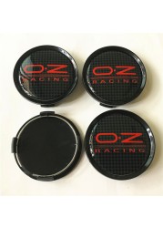 4pcs 74mm oz racing car wheel center cap wheel covers emblem badge hub car styling