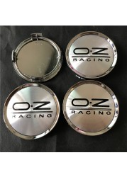 4pcs 74mm oz racing car wheel center cap wheel covers emblem badge hub car styling