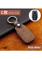 Leather Car Key Cover For Chevrolet Equinox Blazer Cruze Prisma Onyx Remote Auto Accessories Leather Protective Case