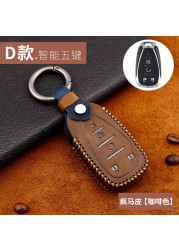 Leather Car Key Cover For Chevrolet Equinox Blazer Cruze Prisma Onyx Remote Auto Accessories Leather Protective Case