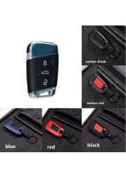 High Quality Mature Carbon Fiber Matte Car Key Case For Volkswagen Polo Golf Skoda Superb A7 Passat Beetle Interior Accessories