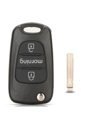 jingyuqin Remote Car Flip Key Shell Cover Shell Fob For Kia Rio 3 Picanto Ceed Cerato Sportage K2 K3 K5 Soul Hyundai Morning