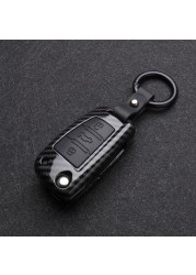 Carbon Fiber Silicon Flip Car Key Cover Case Cover Protector For Audi A1 A3 A4 A6 TT Allroad Q3 Q7 R8 S6 SQ5 RS4 2018 Keychain