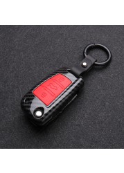 Carbon Fiber Silicon Flip Car Key Cover Case Cover Protector For Audi A1 A3 A4 A6 TT Allroad Q3 Q7 R8 S6 SQ5 RS4 2018 Keychain