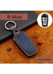 Genuine Leather Handmade Car Key Cover Cover For Ford Focus Fiesta Mondeo Kuga Escape Fusion Mustang Explorer Edge Ecosport