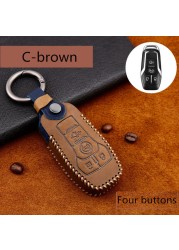 Genuine Leather Handmade Car Key Cover Cover For Ford Focus Fiesta Mondeo Kuga Escape Fusion Mustang Explorer Edge Ecosport