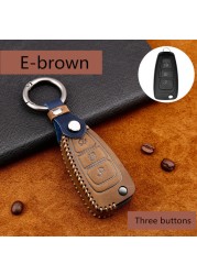 Genuine Leather Handmade Car Key Cover Cover For Ford Focus Fiesta Mondeo Kuga Escape Fusion Mustang Explorer Edge Ecosport