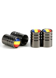 DSYCAR 4Pcs/Set Car Styling Alloy Material National Flag Pattern Style Car Tire Valve Caps Wheel Tires Tire Stem Air Cap