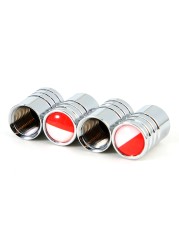 DSYCAR 4Pcs/Set Car Styling Alloy Material National Flag Pattern Style Car Tire Valve Caps Wheel Tires Tire Stem Air Cap