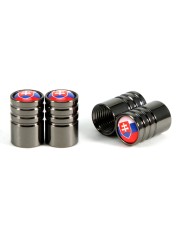 DSYCAR 4Pcs/Set Car Styling Alloy Material National Flag Pattern Style Car Tire Valve Caps Wheel Tires Tire Stem Air Cap