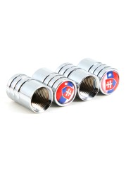 DSYCAR 4Pcs/Set Car Styling Alloy Material National Flag Pattern Style Car Tire Valve Caps Wheel Tires Tire Stem Air Cap