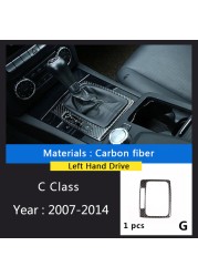 Carbon Fiber For Mercedes-Benz C Class W204 Car Interior Gear Shift Air Conditioning CD Reading Panel Light Cover Trim Car Stickers