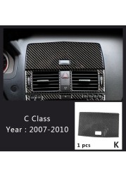 Carbon Fiber For Mercedes-Benz C Class W204 Car Interior Gear Shift Air Conditioning CD Reading Panel Light Cover Trim Car Stickers