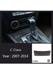 Carbon Fiber For Mercedes-Benz C Class W204 Car Interior Gear Shift Air Conditioning CD Reading Panel Light Cover Trim Car Stickers