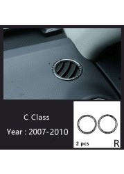 Carbon Fiber For Mercedes-Benz C Class W204 Car Interior Gear Shift Air Conditioning CD Reading Panel Light Cover Trim Car Stickers