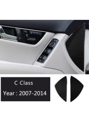 Carbon Fiber For Mercedes-Benz C Class W204 Car Interior Gear Shift Air Conditioning CD Reading Panel Light Cover Trim Car Stickers